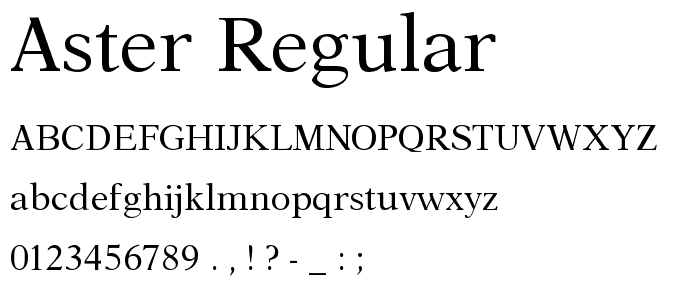 Aster Regular font